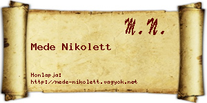 Mede Nikolett névjegykártya